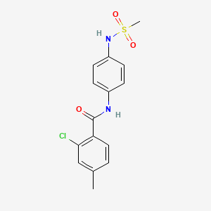 molecular formula C15H15ClN2O3S B7674194 2-chloro-N-[4-(methanesulfonamido)phenyl]-4-methylbenzamide 