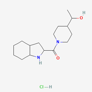 molecular formula C16H29ClN2O2 B7674198 2,3,3a,4,5,6,7,7a-octahydro-1H-indol-2-yl-[4-(1-hydroxyethyl)piperidin-1-yl]methanone;hydrochloride 