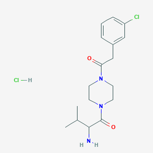 molecular formula C17H25Cl2N3O2 B7674241 2-Amino-1-[4-[2-(3-chlorophenyl)acetyl]piperazin-1-yl]-3-methylbutan-1-one;hydrochloride 