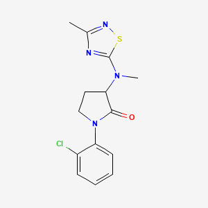 molecular formula C14H15ClN4OS B7674250 1-(2-Chlorophenyl)-3-[methyl-(3-methyl-1,2,4-thiadiazol-5-yl)amino]pyrrolidin-2-one 