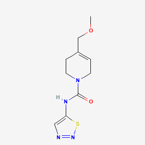 molecular formula C10H14N4O2S B7674273 4-(methoxymethyl)-N-(thiadiazol-5-yl)-3,6-dihydro-2H-pyridine-1-carboxamide 