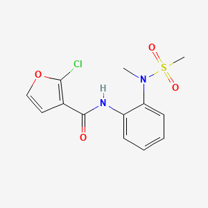 molecular formula C13H13ClN2O4S B7674303 2-chloro-N-[2-[methyl(methylsulfonyl)amino]phenyl]furan-3-carboxamide 