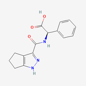 molecular formula C15H15N3O3 B7674326 (2R)-2-phenyl-2-(1,4,5,6-tetrahydrocyclopenta[c]pyrazole-3-carbonylamino)acetic acid 