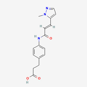 3-[4-[[(E)-3-(2-methylpyrazol-3-yl)prop-2-enoyl]amino]phenyl]propanoic acid