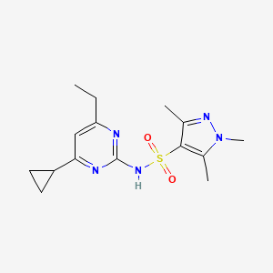 N-(4-cyclopropyl-6-ethylpyrimidin-2-yl)-1,3,5-trimethylpyrazole-4-sulfonamide