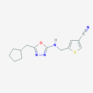 5-[[[5-(Cyclopentylmethyl)-1,3,4-oxadiazol-2-yl]amino]methyl]thiophene-3-carbonitrile