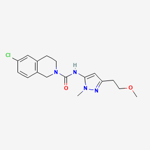 6-chloro-N-[5-(2-methoxyethyl)-2-methylpyrazol-3-yl]-3,4-dihydro-1H-isoquinoline-2-carboxamide