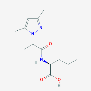 (2S)-2-[2-(3,5-dimethylpyrazol-1-yl)propanoylamino]-4-methylpentanoic acid