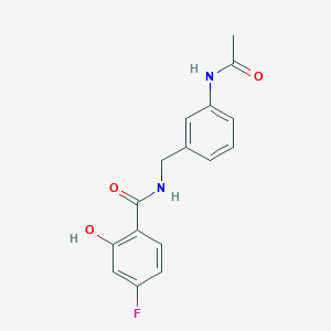 N-[(3-acetamidophenyl)methyl]-4-fluoro-2-hydroxybenzamide