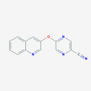 molecular formula C14H8N4O B7674432 5-Quinolin-3-yloxypyrazine-2-carbonitrile 