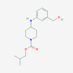 molecular formula C17H26N2O3 B7674443 2-Methylpropyl 4-[3-(hydroxymethyl)anilino]piperidine-1-carboxylate 