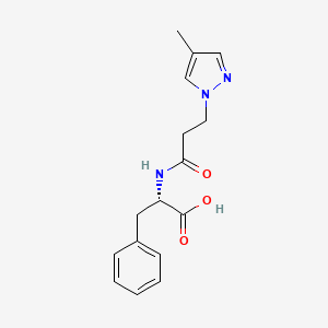 molecular formula C16H19N3O3 B7674454 (2S)-2-[3-(4-methylpyrazol-1-yl)propanoylamino]-3-phenylpropanoic acid 