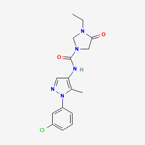 N-[1-(3-chlorophenyl)-5-methylpyrazol-4-yl]-3-ethyl-4-oxoimidazolidine-1-carboxamide