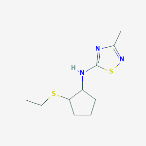 molecular formula C10H17N3S2 B7674511 N-(2-ethylsulfanylcyclopentyl)-3-methyl-1,2,4-thiadiazol-5-amine 