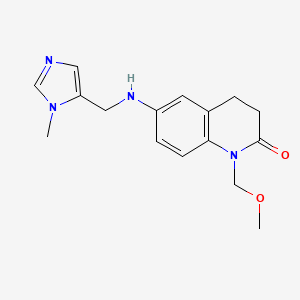 molecular formula C16H20N4O2 B7674517 1-(Methoxymethyl)-6-[(3-methylimidazol-4-yl)methylamino]-3,4-dihydroquinolin-2-one 