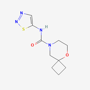 molecular formula C10H14N4O2S B7674558 N-(thiadiazol-5-yl)-5-oxa-8-azaspiro[3.5]nonane-8-carboxamide 