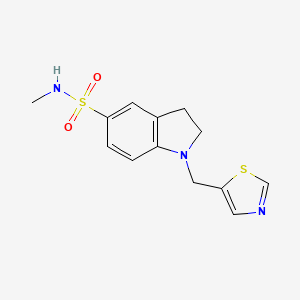 molecular formula C13H15N3O2S2 B7674583 N-methyl-1-(1,3-thiazol-5-ylmethyl)-2,3-dihydroindole-5-sulfonamide 