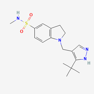 1-[(5-tert-butyl-1H-pyrazol-4-yl)methyl]-N-methyl-2,3-dihydroindole-5-sulfonamide