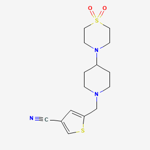 5-[[4-(1,1-Dioxo-1,4-thiazinan-4-yl)piperidin-1-yl]methyl]thiophene-3-carbonitrile