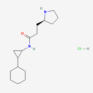 N-(2-cyclohexylcyclopropyl)-3-[(2S)-pyrrolidin-2-yl]propanamide;hydrochloride