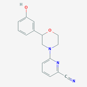 molecular formula C16H15N3O2 B7674607 6-[2-(3-Hydroxyphenyl)morpholin-4-yl]pyridine-2-carbonitrile 