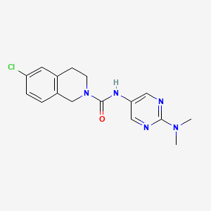 molecular formula C16H18ClN5O B7674622 6-chloro-N-[2-(dimethylamino)pyrimidin-5-yl]-3,4-dihydro-1H-isoquinoline-2-carboxamide 