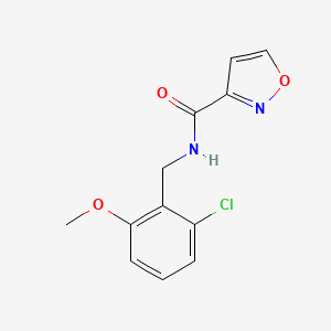 molecular formula C12H11ClN2O3 B7674636 N-[(2-chloro-6-methoxyphenyl)methyl]-1,2-oxazole-3-carboxamide 