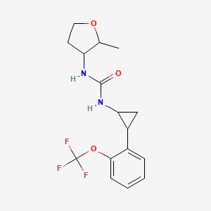 molecular formula C16H19F3N2O3 B7674646 1-(2-Methyloxolan-3-yl)-3-[2-[2-(trifluoromethoxy)phenyl]cyclopropyl]urea 