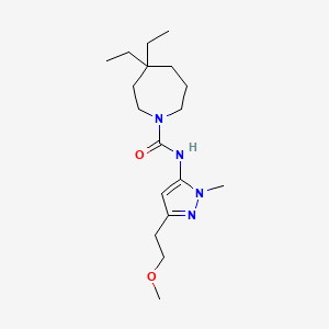 4,4-diethyl-N-[5-(2-methoxyethyl)-2-methylpyrazol-3-yl]azepane-1-carboxamide