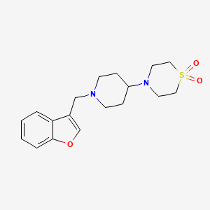 molecular formula C18H24N2O3S B7674662 4-[1-(1-Benzofuran-3-ylmethyl)piperidin-4-yl]-1,4-thiazinane 1,1-dioxide 