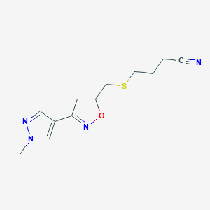 4-[[3-(1-Methylpyrazol-4-yl)-1,2-oxazol-5-yl]methylsulfanyl]butanenitrile