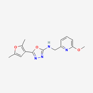 5-(2,5-dimethylfuran-3-yl)-N-[(6-methoxypyridin-2-yl)methyl]-1,3,4-oxadiazol-2-amine