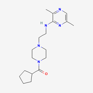 Cyclopentyl-[4-[2-[(3,6-dimethylpyrazin-2-yl)amino]ethyl]piperazin-1-yl]methanone