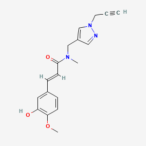 (E)-3-(3-hydroxy-4-methoxyphenyl)-N-methyl-N-[(1-prop-2-ynylpyrazol-4-yl)methyl]prop-2-enamide