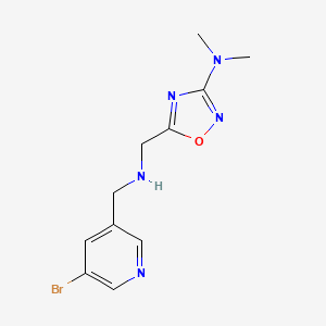 molecular formula C11H14BrN5O B7674703 5-[[(5-bromopyridin-3-yl)methylamino]methyl]-N,N-dimethyl-1,2,4-oxadiazol-3-amine 