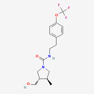 molecular formula C16H21F3N2O3 B7674714 (3S,4S)-3-(hydroxymethyl)-4-methyl-N-[2-[4-(trifluoromethoxy)phenyl]ethyl]pyrrolidine-1-carboxamide 