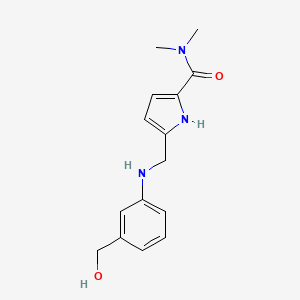 molecular formula C15H19N3O2 B7674747 5-[[3-(hydroxymethyl)anilino]methyl]-N,N-dimethyl-1H-pyrrole-2-carboxamide 