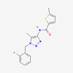 molecular formula C16H15FN4OS B7674760 N-[1-[(2-fluorophenyl)methyl]-5-methyltriazol-4-yl]-5-methylthiophene-2-carboxamide 