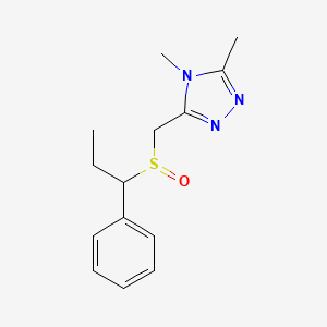 3,4-Dimethyl-5-(1-phenylpropylsulfinylmethyl)-1,2,4-triazole