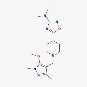 5-[1-[(5-methoxy-1,3-dimethylpyrazol-4-yl)methyl]piperidin-4-yl]-N,N-dimethyl-1,2,4-oxadiazol-3-amine