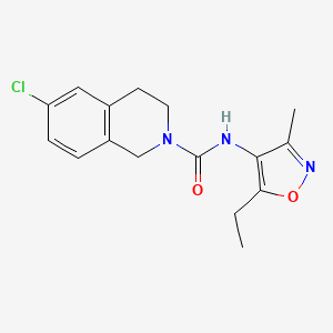 molecular formula C16H18ClN3O2 B7674800 6-chloro-N-(5-ethyl-3-methyl-1,2-oxazol-4-yl)-3,4-dihydro-1H-isoquinoline-2-carboxamide 