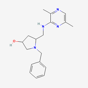 1-Benzyl-5-[[(3,6-dimethylpyrazin-2-yl)amino]methyl]pyrrolidin-3-ol