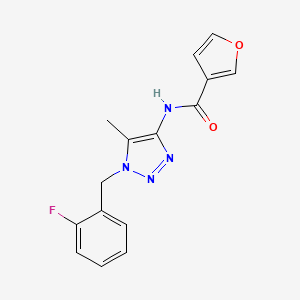 molecular formula C15H13FN4O2 B7674844 N-[1-[(2-fluorophenyl)methyl]-5-methyltriazol-4-yl]furan-3-carboxamide 