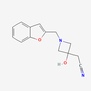 2-[1-(1-Benzofuran-2-ylmethyl)-3-hydroxyazetidin-3-yl]acetonitrile