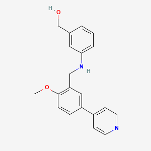 [3-[(2-Methoxy-5-pyridin-4-ylphenyl)methylamino]phenyl]methanol