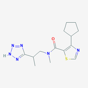 4-cyclopentyl-N-methyl-N-[2-(2H-tetrazol-5-yl)propyl]-1,3-thiazole-5-carboxamide