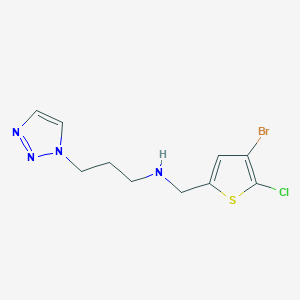 molecular formula C10H12BrClN4S B7674907 N-[(4-bromo-5-chlorothiophen-2-yl)methyl]-3-(triazol-1-yl)propan-1-amine 