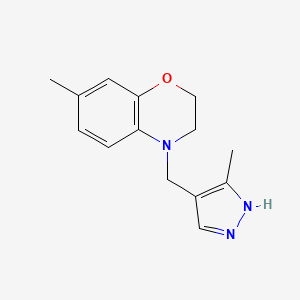 7-methyl-4-[(5-methyl-1H-pyrazol-4-yl)methyl]-2,3-dihydro-1,4-benzoxazine