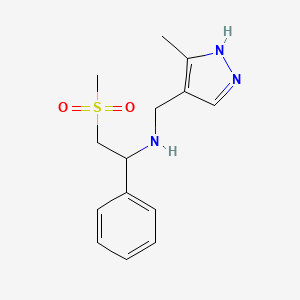 N-[(5-methyl-1H-pyrazol-4-yl)methyl]-2-methylsulfonyl-1-phenylethanamine