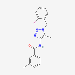 N-[1-[(2-fluorophenyl)methyl]-5-methyltriazol-4-yl]-3-methylbenzamide